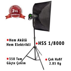 F-Power 500W Akülü Paraflaş HSS (1/8000)