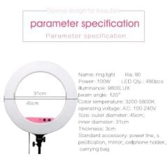Lifei LF-R480 Ring Led Işık (Siyah)