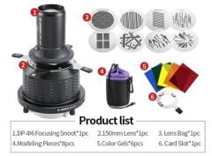 JINBEI  DP-Ø6 Focus Optik Snoot 150mm Lens ve Renkli Jellerle