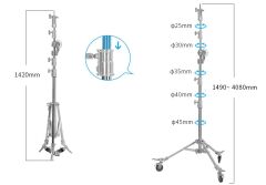 JINBEI M-6  2-in-1 Profesyonel Fonksiyonel Krom  Işık Standı