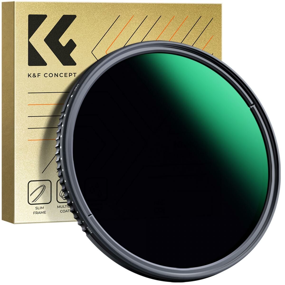 K&F 82mm Nano-D Serisi ND3-ND1000 Filtre (1.5-10 Stop)