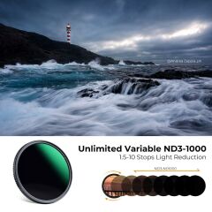 K&F 82mm Nano-D Serisi ND3-ND1000 Filtre (1.5-10 Stop)