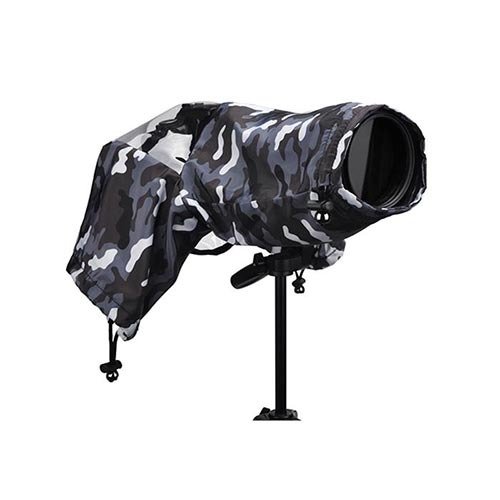 JJC Camera Rain Cover Profesyonel DSLR Yağmurluk (Kamuflaj Gri)