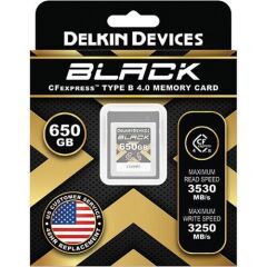 Delkin 650GB CF Express Type B 650GB 4.0 Black Hafıza Kartı (Okuma:3530 - Yazma:3250)