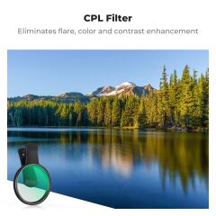 K&F Concept 67mm Klipsli CPL Telefon Kamera Lens Filtre Kiti