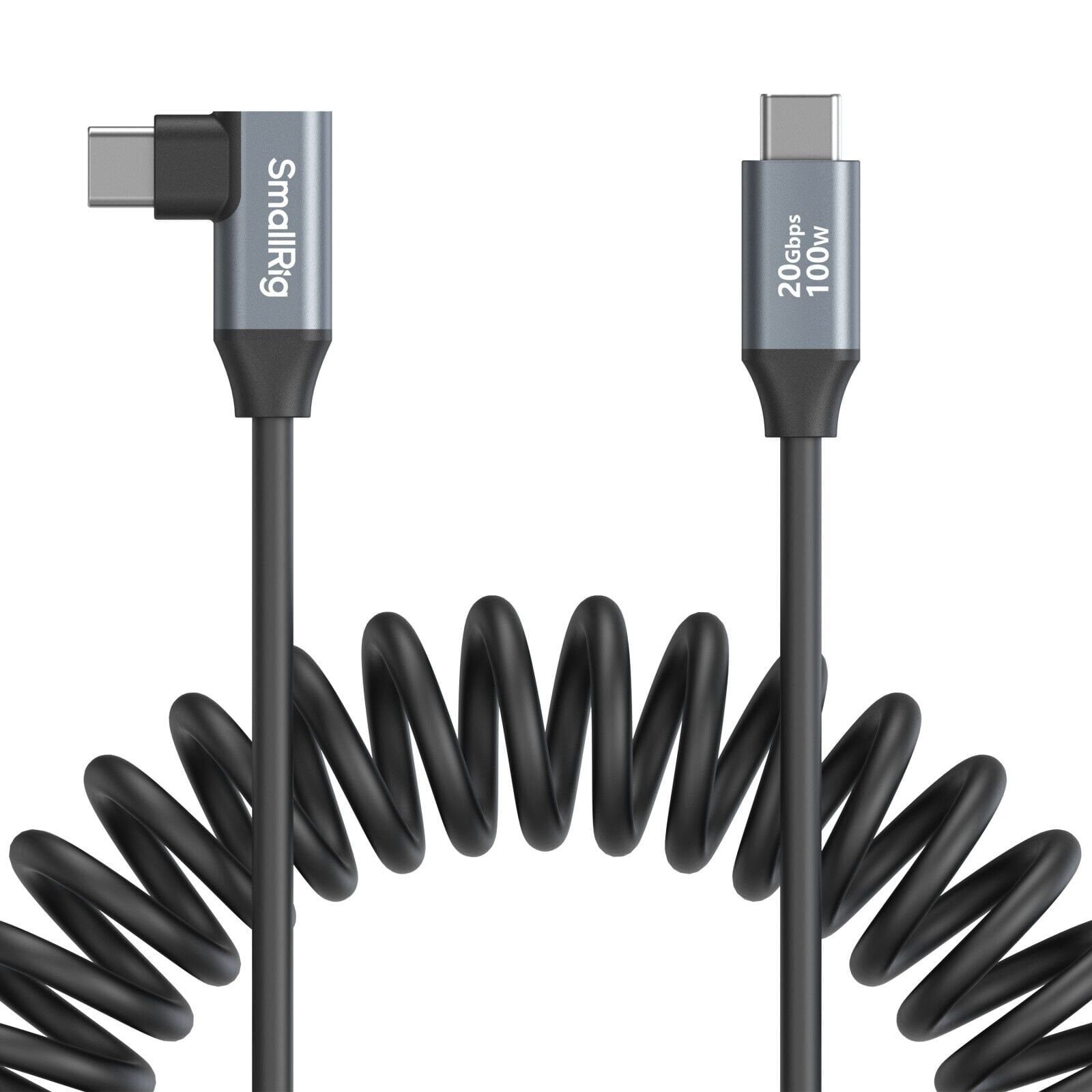 SmallRig 4792 USB-C (Düz) - USB-C (Açılı) Sarmal Veri Kablosu