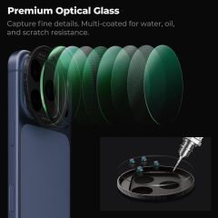 K&F Concept iPhone 17 Pro ve Pro Max için ND2-32 Filtre Black