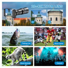 Apexel 20-40X Akıllı Telefon Telefoto Lens Kiti