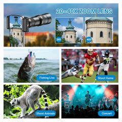 Apexel 20-40X Akıllı Telefon Telefoto Lens Kiti