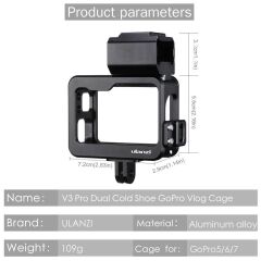 Ulanzi V3 Pro Gopro Hero 5 6 7 Vlog Case Çerçeve