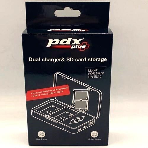 PDX EN-EL15 İkili Şarj ve SD Kart Saklama Kutusu