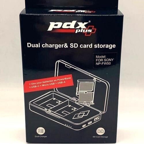 PDX NP-FW50 İkili Şarj ve SD Kart Saklama Kutusu