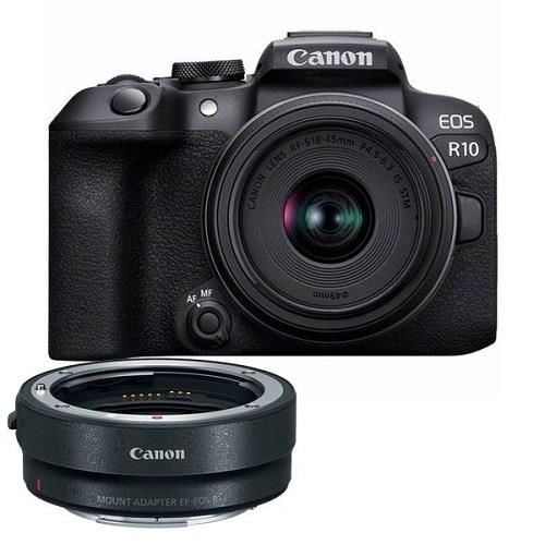 Canon EOS R10 18-45mm Lens Aynasız Fotoğraf Makinesi + Canon EF-EOS R Mount Adaptör