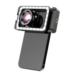 Apexel Yeni 3'ü 1 Arada Cep Telefonu Lens Klipsi ve Dolgu Işığı ile 100mm Makro Lens Kiti