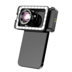 Apexel Yeni 3'ü 1 Arada Cep Telefonu Lens Klipsi ve Dolgu Işığı ile 100mm Makro Lens Kiti