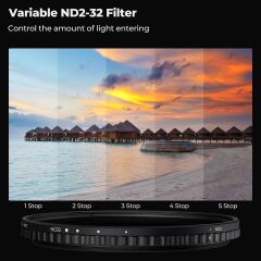 K&F Concept 67 mm ND2-ND32 Değişken Filtre