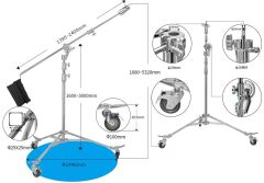JINBEI M-8 2-in-1 Profesyonel Stüdyo Fonksiyonel Krom Işık Standı