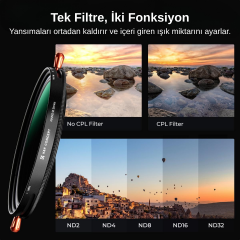 K&F Concept 67 mm ND2-32+CPL Filtre (2'si 1 Arada)