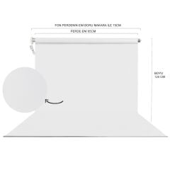 Stüdyo Teknik 65X120Cm Beyaz Fon Perdesi Seti