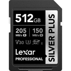 Lexar 512GB Professional Sılver Plus UHS-I SDXC V30 Hafıza Kartı