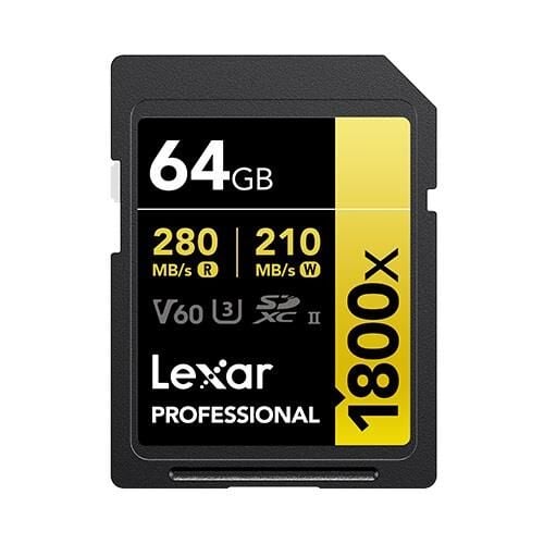 Lexar 64GB Professional 1800x UHS-II SDXC V60 Gold Hafıza Kartı