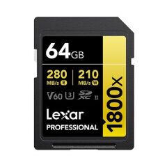 Lexar 64GB Professional 1800x UHS-II SDXC V60 Gold Hafıza Kartı