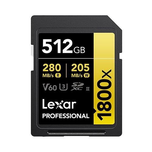 Lexar 512GB Professional 1800x UHS-II SDXC V60 Gold Hafıza Kartı