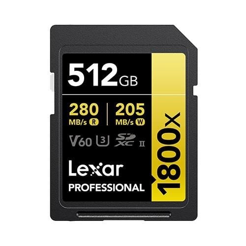 Lexar 512GB Professional 1800x UHS-II SDXC V60 Gold Hafıza Kartı