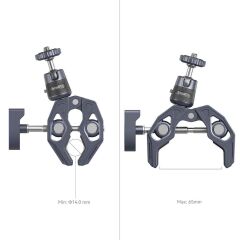 SmallRig 4102B Aksiyon Kameraları için 360° Küresel Başlık Montajlı  Süper Kelepçe