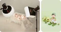 JINBEI LX-100 COB LED 5500K Bebek&Çocuk Çekim Seti(Ø65 Quick Balon Softbox ile)