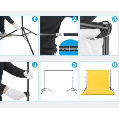 Greenbox Yeşil Fon Perdesi 2mx3m ve JINBEI Fon Asma Standı 3mx3mTaşıma çantası ile Kit