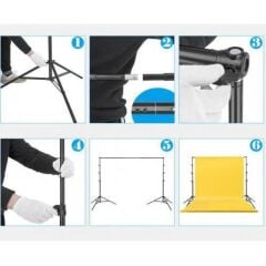 Greenbox Yeşil Fon Perdesi 2mx3m ve JINBEI Fon Asma Standı 3mx3mTaşıma çantası ile Kit