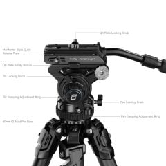 SmallRig 4259  X Potato JET TRIBEX Hidrolik Karbon Fiber Tripod Seti
