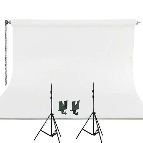 Weifeng 270cm x 580cm Kumaş Taşınabilir Sonsuz Beyaz Fon Perdesi Seti