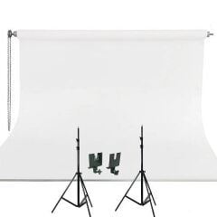 Weifeng 270cm x 580cm Kumaş Taşınabilir Sonsuz Beyaz Fon Perdesi Seti