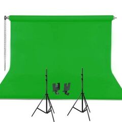 Weifeng 270cm x 580cm Kumaş Taşınabilir Sonsuz Greenbox (Yeşil) Fon Perdesi Seti