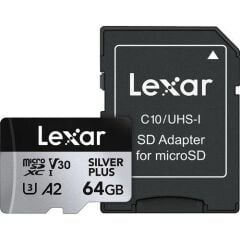 Lexar 64GB Professional Micro SD V30 Sılver Plus Hafıza Kartı