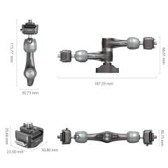 SmallRig 4490 HawkLock H21 Hızlı Çıkarma Rozet Sihirli Kol (7'')
