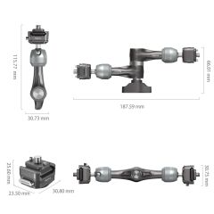 SmallRig 4490 HawkLock H21 Hızlı Çıkarma Rozet Sihirli Kol (7'')