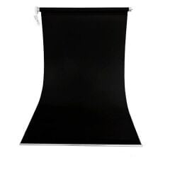 Weifeng 190cm x 400cm Kumaş Sonsuz Siyah Fon Perdesi Seti