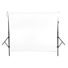 Weifeng 190cm x 400cm Kumaş Taşınabilir Sonsuz Beyaz Fon Perdesi Seti