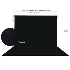 Stüdyo Teknik 90X120Cm Siyah Fon Perdesi Seti