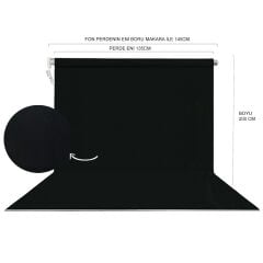 HS STÜDYO TEKNİK 135X200CM SİYAH FON PERDESİ SETİ