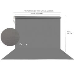 Stüdyo Teknik 135X200Cm Gri Fon Perdesi Seti