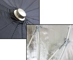JINBEI Deep Focus 130cm Siyah & Gümüş  Şemsiye
