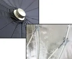 JINBEI Deep Focus 105cm Siyah & Gümüş Şemsiye