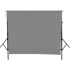 Weifeng 190cm x 400cm Kumaş Taşınabilir Sonsuz Gri Fon Perdesi Seti