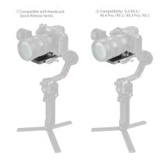 SmallRig 4638 DJI RS 2 / RSC 2 / RS3 / RS 3 Pro / RS 4 / RS 4 Pro için HawkLock H38 Manfrotto Hızlı Çıkarma Plakası