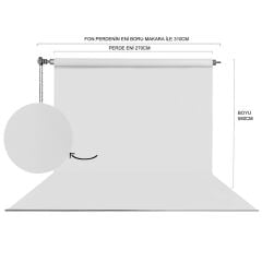 Stüdyo Teknik 270X580Cm Beyaz Fon Perde Seti