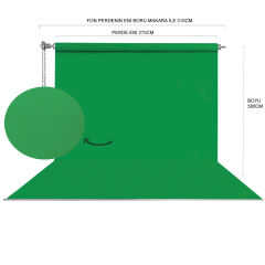 Stüdyo Teknik 270X580Cm Yeşil Fon Perde Seti